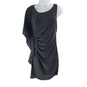 Maje silk women's little black black wrap dress Sz 1 French Whimsigoth Cocktail